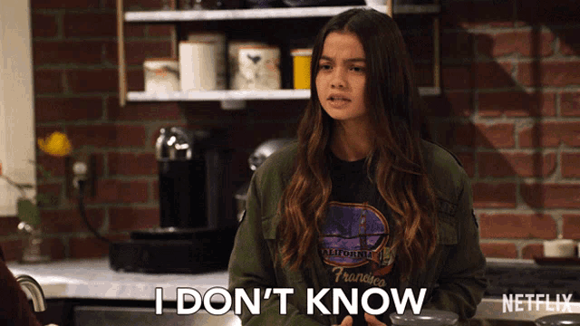 a girl in a california shirt says i don t know