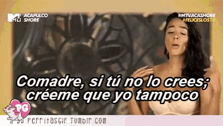 an advertisement for acapulco shore with a woman in a bra