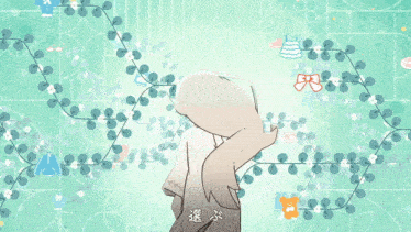 a close up of a girl 's face with a floral background