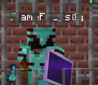 a person in a minecraft video game is standing in a room