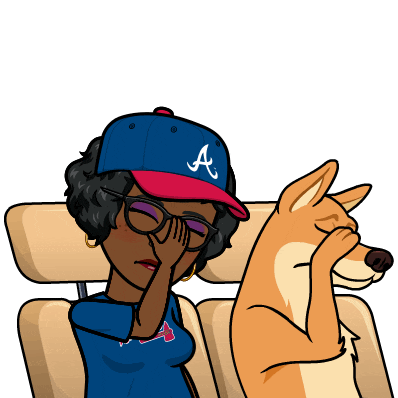 a cartoon of a woman wearing a hat that says a on it