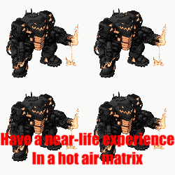 a picture of a robot with the words have a near life experience in a hot air matrix