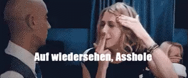 Auf Wiedersehen, Asshole - Auf Wiedersehen GIF - Auf Wiedersehen Bridesmaids Kristen Wiig GIFs