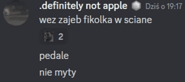 a screenshot of a text message that says .definitely not apple