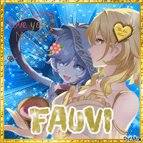 a picture of a girl with the name fauvi written on it