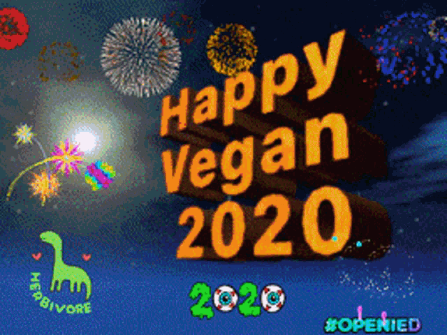 Happy New Year 2020 GIF - Happy New Year 2020 Vegan GIFs