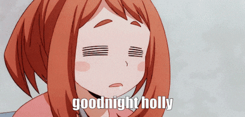 a picture of a girl with the words goodnight holly written on it