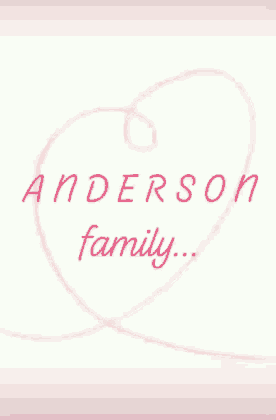 a pink heart with the words anderson family written inside of it