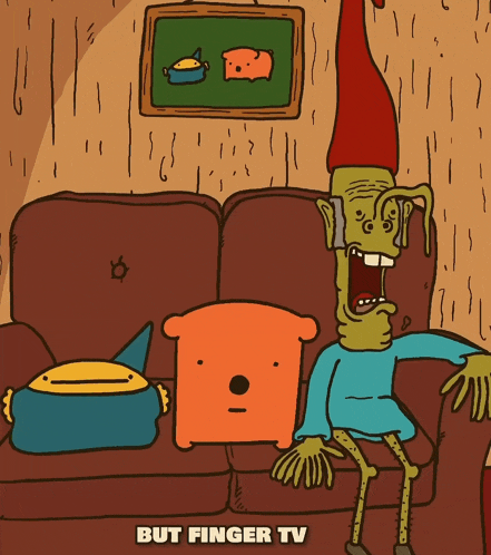 a cartoon drawing of a man sitting on a couch with the words is way better below him