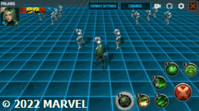 a screenshot of a marvel game with a green haired character