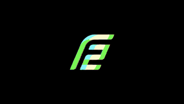 a colorful logo with the letter e on a black background .