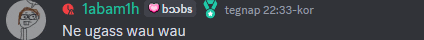 a blurred image of a text that says ne ugass wau wau on it