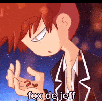a cartoon character with the name fox de jeff on the bottom right