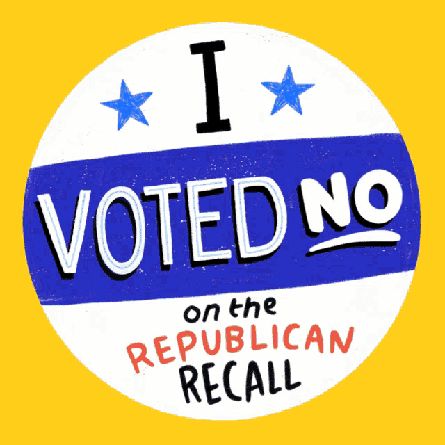 i voted no on the republican recall sticker