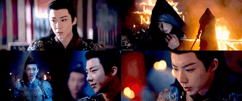 a collage of images of a man and a woman in a costume .
