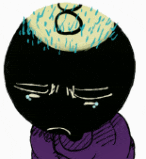 a drawing of a person with a donut on their head and the number 8 on it