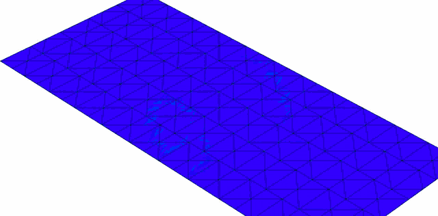 a computer generated image of a blue surface with triangles