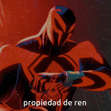 a cartoon character with a heart in his chest and the words propiedad de ren on the bottom