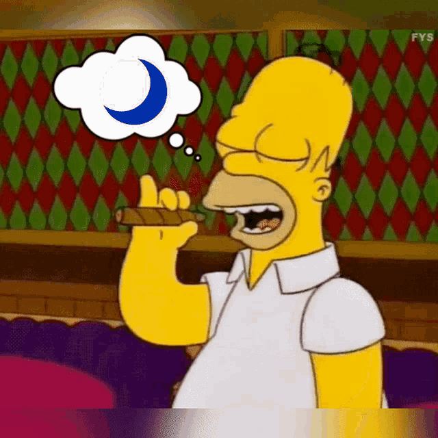 a cartoon of homer simpson smoking a cigar