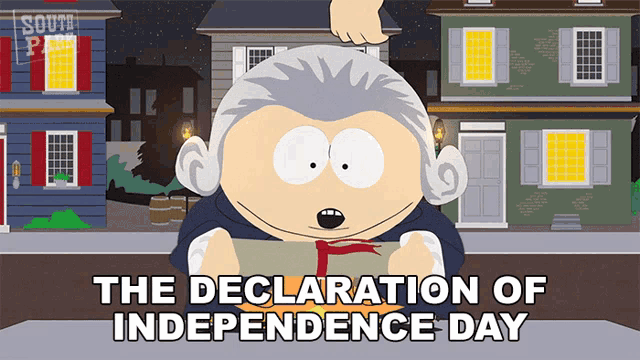 a cartoon of george washington with the words " the declaration of independence day "