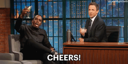 Late Night With Seth Meyers - Pdiddy Cheers GIF - Latenightwithsethmeyers Nbc Sethmeyers GIFs