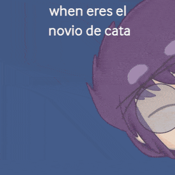a drawing of a person with glasses and the words when eres el novio de cata