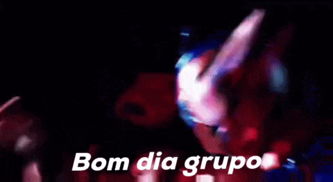 the words bom dia grupo are written on a colorful background .