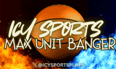 a basketball with the words icy sports max unit banger