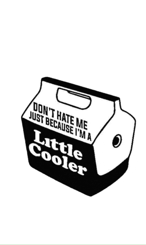 a black and white drawing of a little cooler