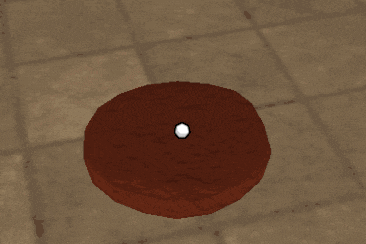 a computer generated image of a brown cylinder with a white circle on top