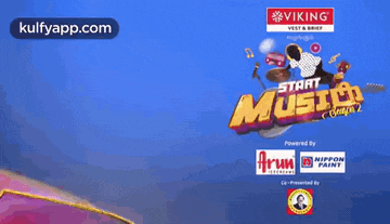 a poster for viking start music shows a man playing a guitar