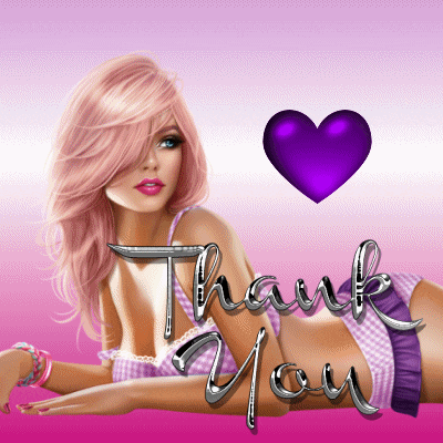 a woman in lingerie is laying down with a purple heart and the words thank you