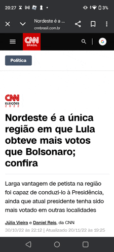 a screenshot of a cnn brasil website on a cell phone