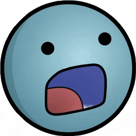 a cartoon smiley face with a surprised look on his face