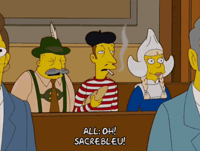 a cartoon character says all oh sacrebleu