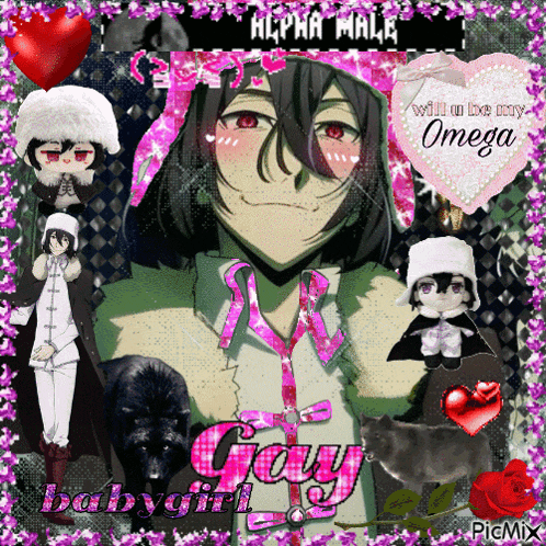 a picture of a boy with the words alpha male will u be my omega on it