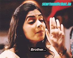 a woman with a ring on her finger and the word brother on her face