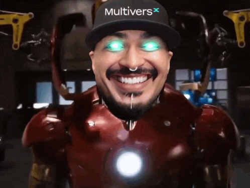 a man wearing a hat that says multivers