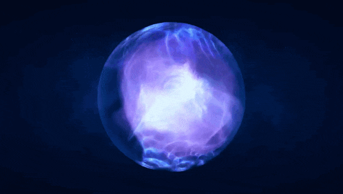 a purple sphere with a white light inside