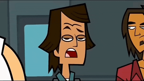 a cartoon character is making a funny face