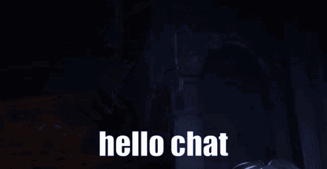 a picture of a girl with the words hello chat written on it