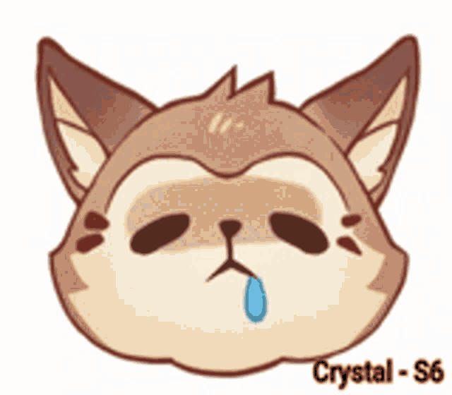 a drawing of a fox with a tear coming out of its nose by crystal s6