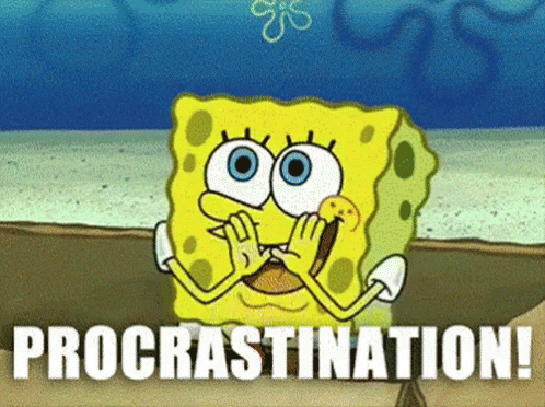 Procrastination GIF - Spongebob Studying Finals GIFs