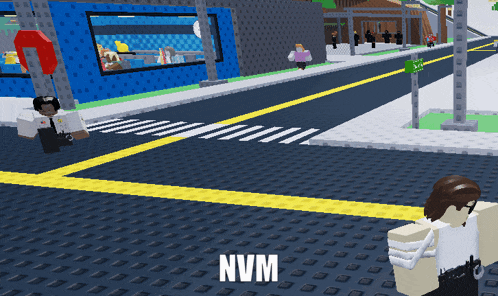 a video game scene with the word nvm in the lower right corner
