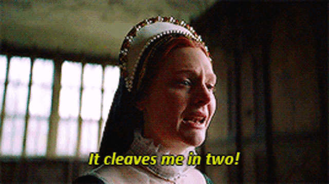 a woman is crying and says it cleaves me in two