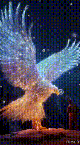 a painting of an eagle with its wings outstretched