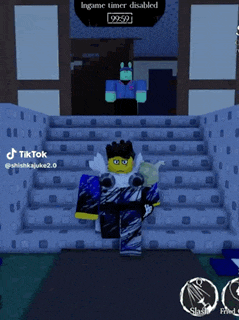 a person in a video game is standing on a set of stairs