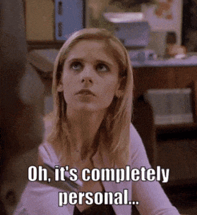 a woman says oh it 's completely personal while sitting at a desk