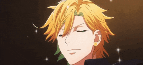 a close up of a cartoon character with yellow hair