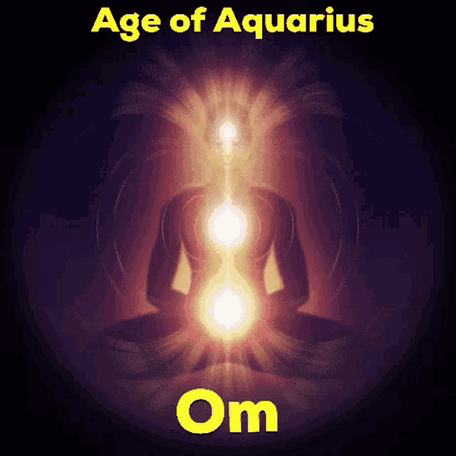 a poster that says age of aquarius om